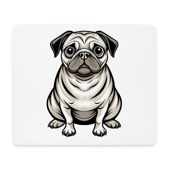 Mopshund-Sitten - Mousepad (Querformat) - Weiß - Vorne
