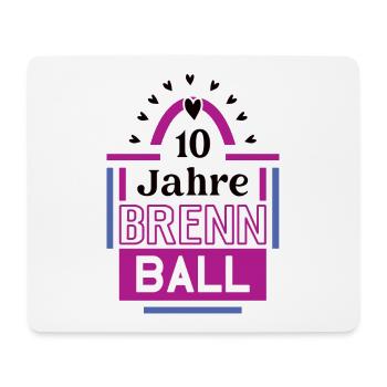 10 Jahre Brennball Jubiläum Brennballspielerin - Mousepad (Querformat) - Weiß - Vorne