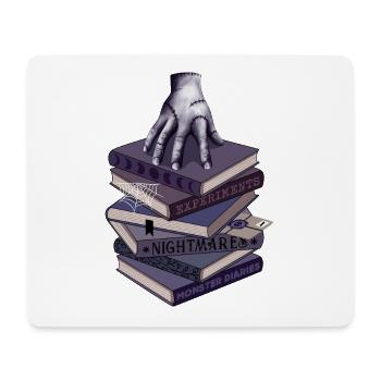 Main de zombie sur une pile de livres - Tapis de souris (format paysage) - blanc - Devant