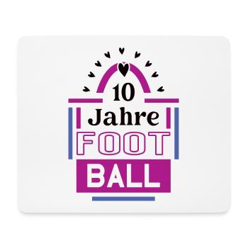 10 Jahre Football Jubiläum Footballspielerin - Mousepad (Querformat) - Weiß - Vorne
