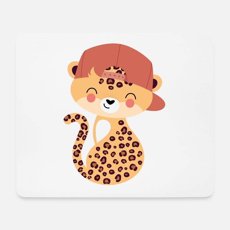 Leopard with capy - Mouse Pad (horizontal) - white