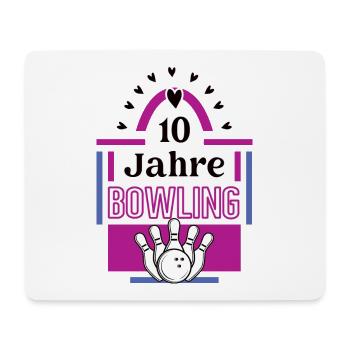 10 Jahre Bowling Jubiläum Bowlingspielerin 10th - Mousepad (Querformat) - Weiß - Vorne