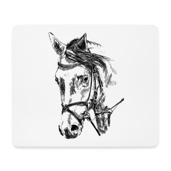 Cheval - Tapis de souris (format paysage) - blanc - Devant