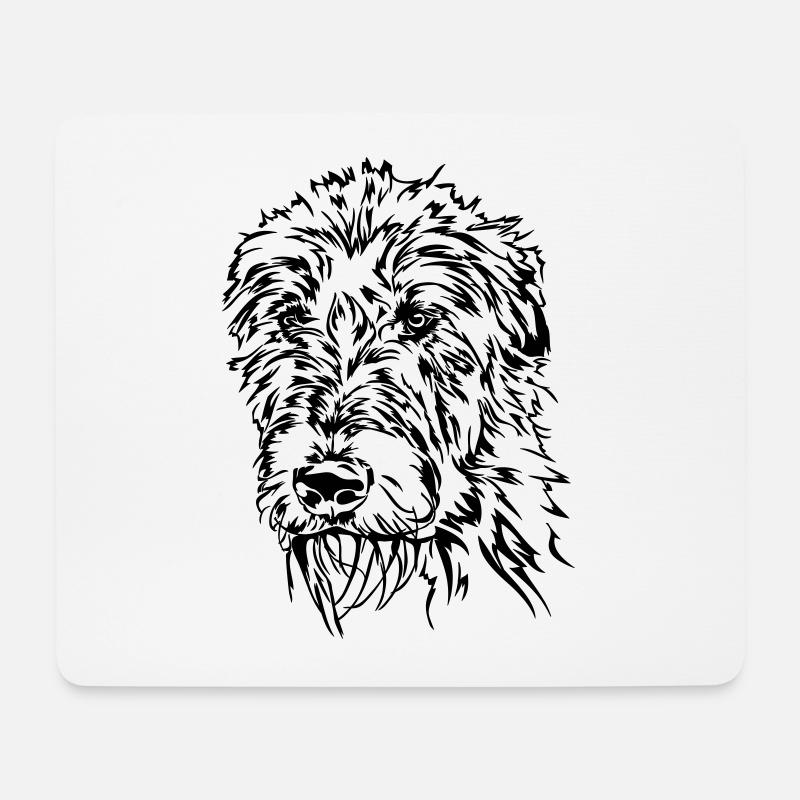 IRISH WOLFHOUND Irischer Wolfshund Wilsigns Hunde - Mousepad (Querformat) - Weiß