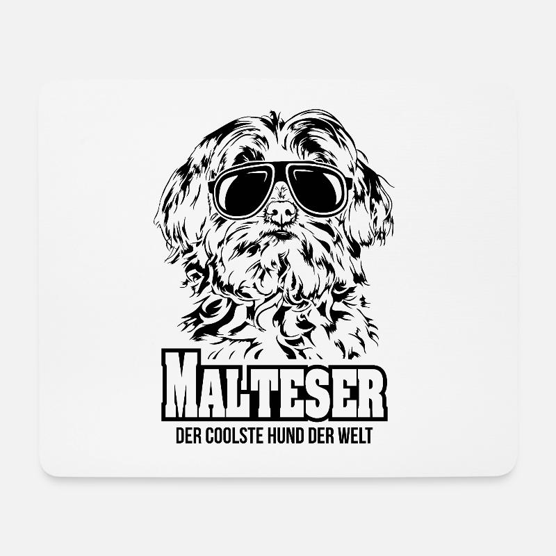 MALTESER coolster Hund Hundespruch Wilsigns - Mousepad (Querformat) - Weiß