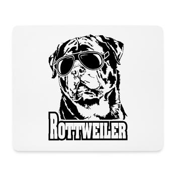 Funny ROTTWEILER cool sunglasses dog dog - Mouse Pad (horizontal) - white - Front