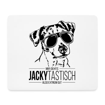 JACKYTASTISCH Jack Russell Terrier Hundespruch - Mousepad (Querformat) - Weiß - Vorne
