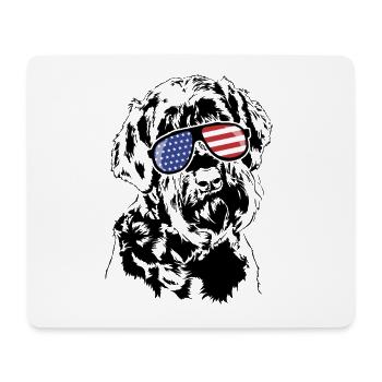 GIANT Schnauzer America Flag Dogs Wilsigns - Tapis de souris (format paysage) - blanc - Devant