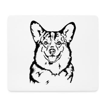 Gallois Corgi Portrait Chien Portrait Chiens Wilsigns - Tapis de souris (format paysage) - blanc - Devant