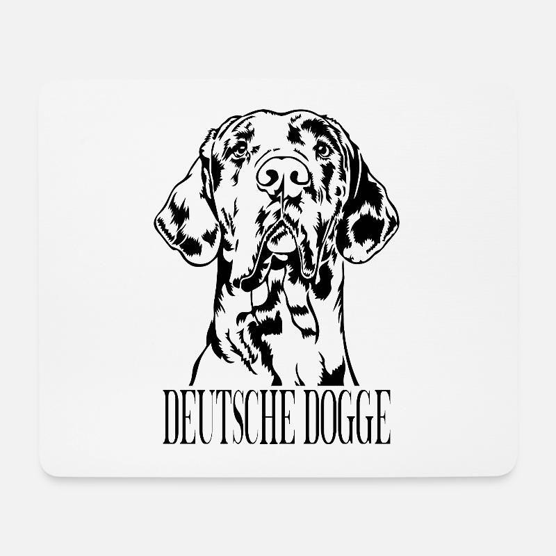 Deutsche Dogge Harlekin Portrait Hunde Wilsigns - Mousepad (Querformat) - Weiß