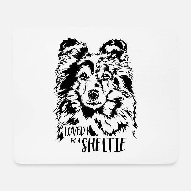 Loved by a Sheltie Hunde Shetland Sheepdog Hunde - Mousepad (Querformat) - Weiß