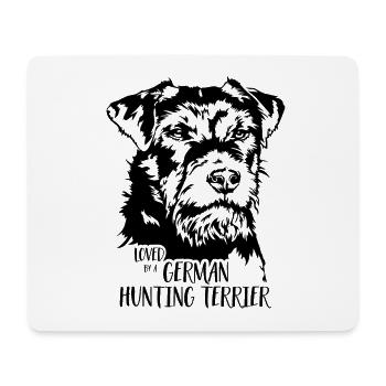 Loved by a German Hunting Terrier Hunde Wilsigns - Mousepad (Querformat) - Weiß - Vorne