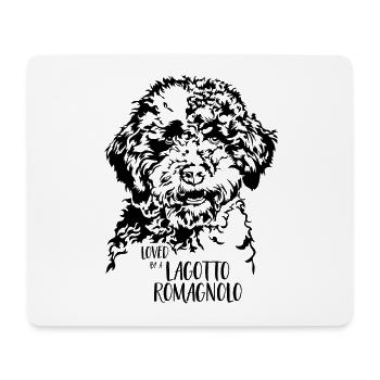 Loved by a Lagotto Romagnolo Dog Saying Dogs - Mouse Pad (horizontal) - white - Front