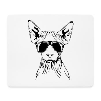 Sphynx Cool Sunglasses Cat Cat Wilsigns - Mouse Pad (horizontal) - white - Front