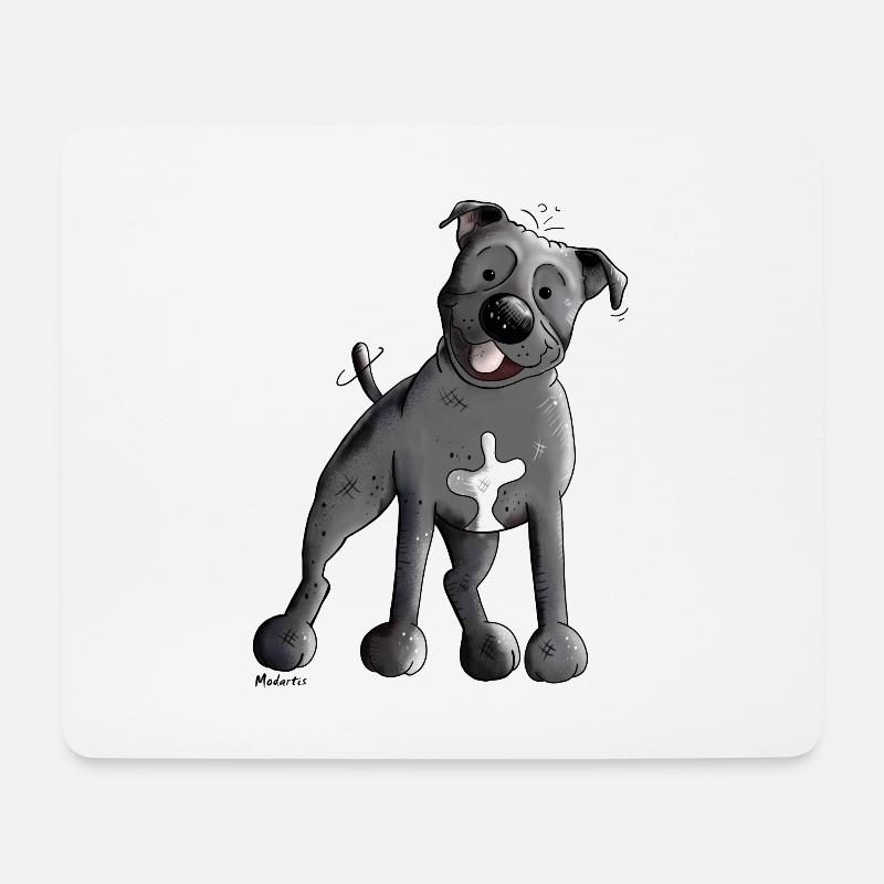 Süßer Staffordshire Bullterrier - Mousepad (Querformat) - Weiß