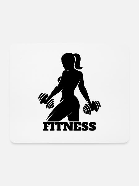 Fitness Fitnessstudio Sportstudio Fitnesscenter - Mousepad (Querformat) - Weiß