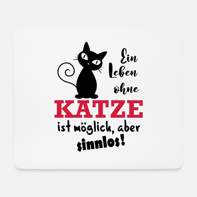 Leben ohne Katze - Mousepad (Querformat) - Weiß
