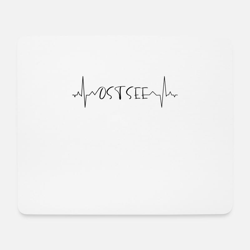 Ostsee Herzschlag - Mousepad (Querformat) - Weiß