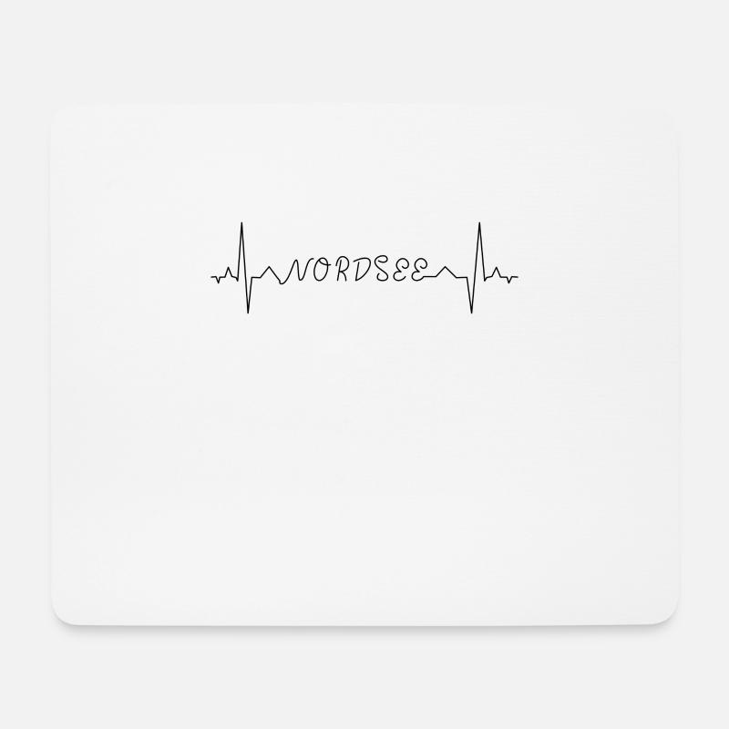 Nordsee EKG - Mousepad (Querformat) - Weiß