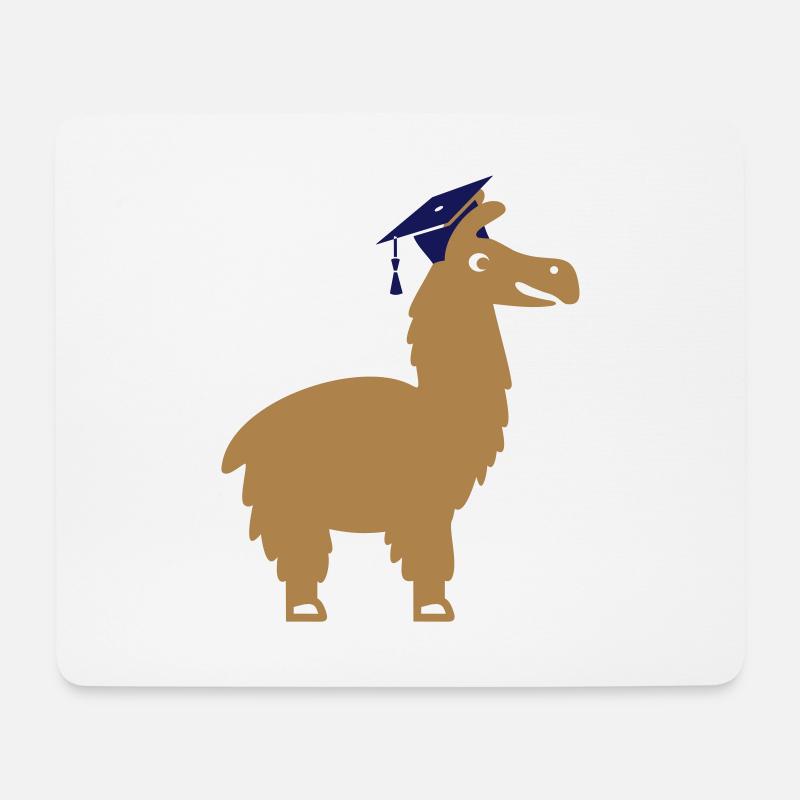 Lama promoviert Doktorhut Examen Dissertation Arzt - Mousepad (Querformat) - Weiß