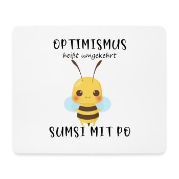 Biene Optimismus Sumsi mit Po - Mousepad (Querformat) - Weiß - Vorne