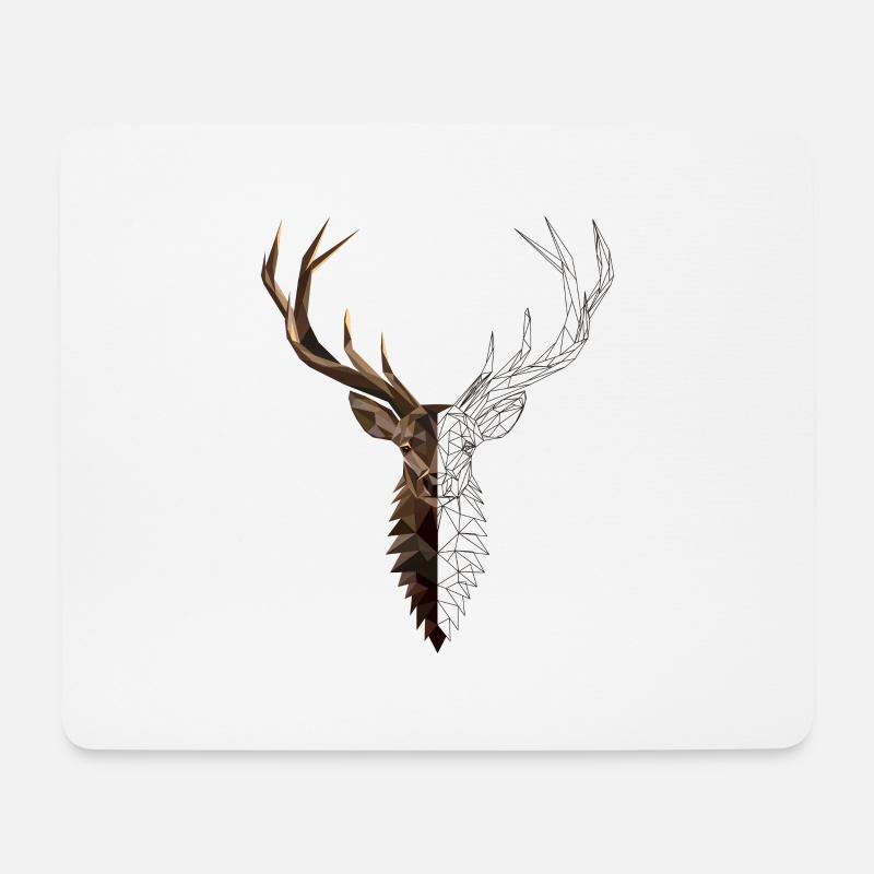 Hirsch - Mousepad (Querformat) - Weiß
