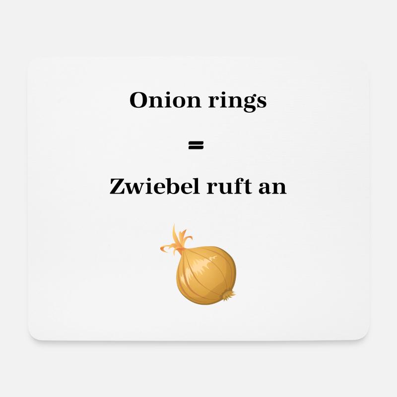 Onion Rings Zwiebel ruft an denglisch lustig witz - Mousepad (Querformat) - Weiß