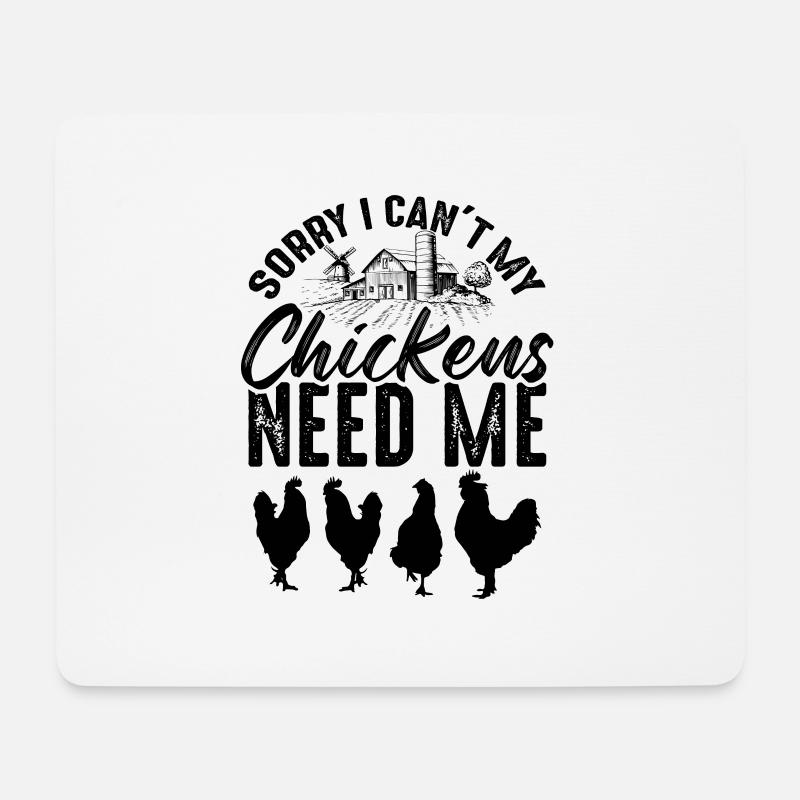 chicken hühner farm - Mousepad (Querformat) - Weiß