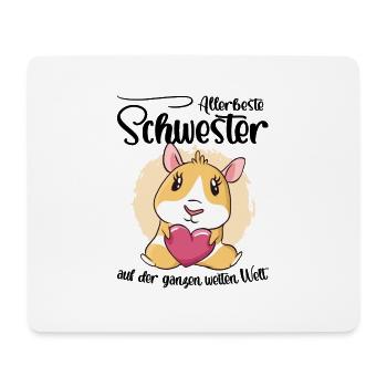Allerbeste Schwester der Welt - Meerschweinchen - Mousepad (Querformat) - Weiß - Vorne