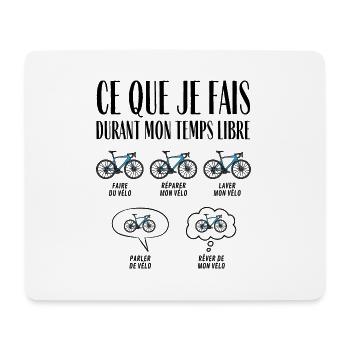 Ce que je fais durant mon temps libre Vélo - Tapis de souris (format paysage) - blanc - Devant