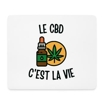 Le CBD c'est la vie - Tapis de souris (format paysage) - blanc - Devant