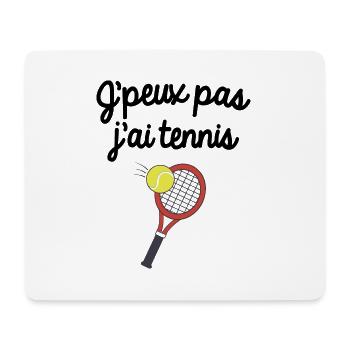 J'peux pas j'ai tennis - Tapis de souris (format paysage) - blanc - Devant