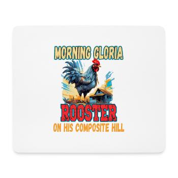 Rooster On His Composite Hill Hahn - Mousepad (Querformat) - Weiß - Vorne