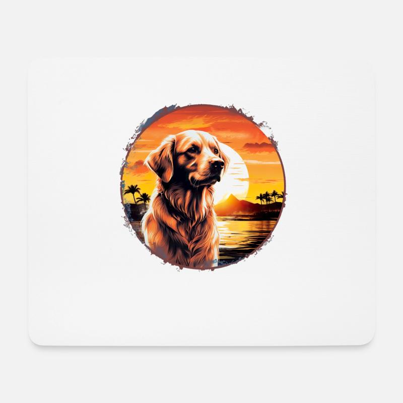 Golden Retriever - Mousepad (Querformat) - Weiß
