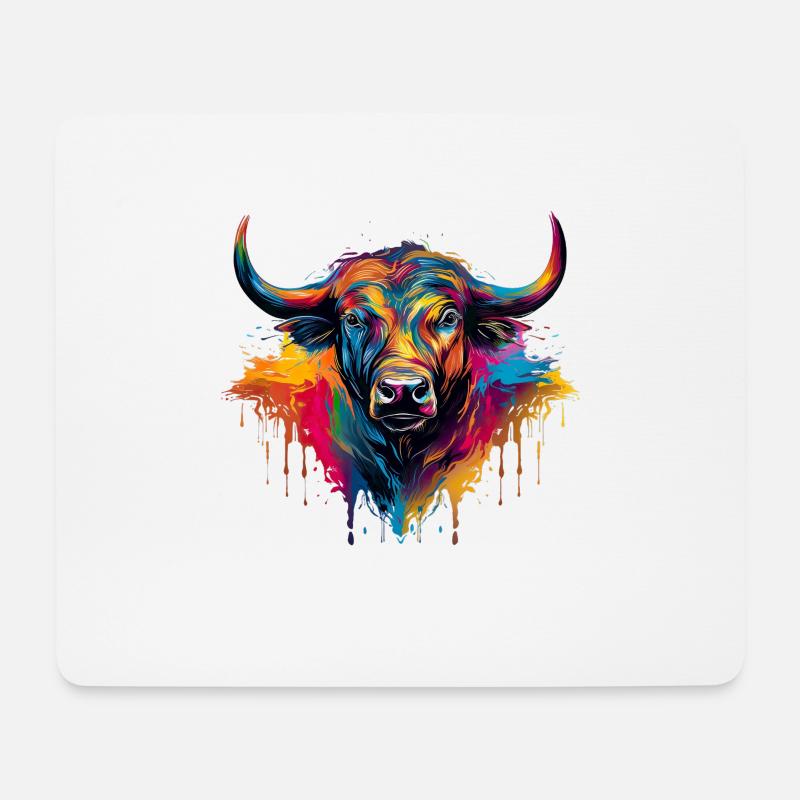 Bulle und Stier Kunstliebhaber Stierkampf für - Mousepad (Querformat) - Weiß