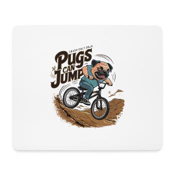 Mops Hundehalter Mops Pugs Can Jump - Mousepad (Querformat) - Weiß - Vorne