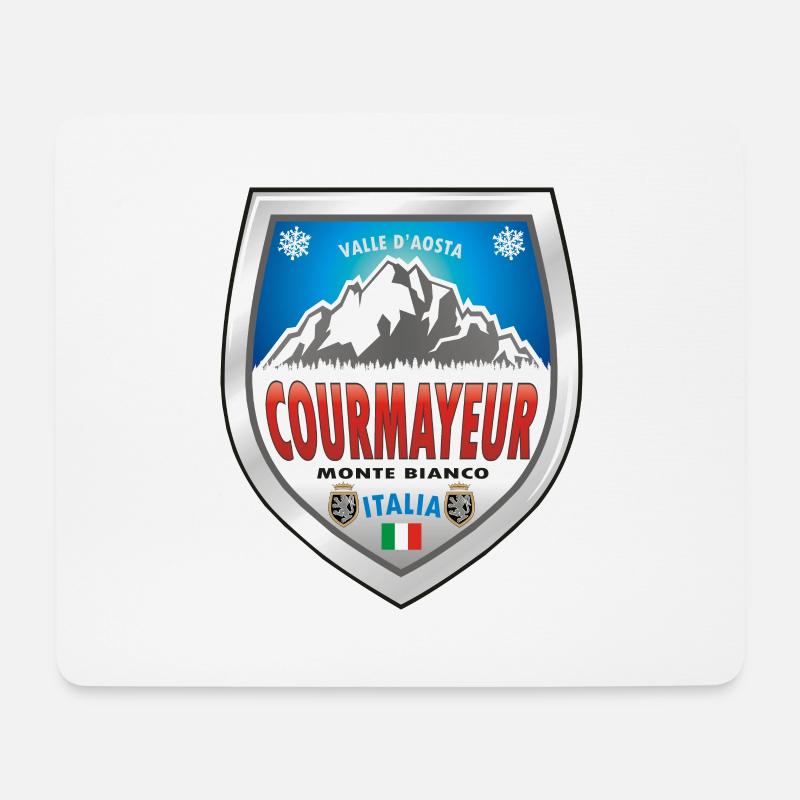 Courmayeur, Valle d'Aosta, Italien - Mousepad (Querformat) - Weiß
