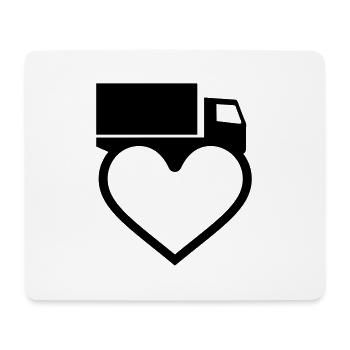 Camion de camion de camionneur de coeur - Tapis de souris (format paysage) - blanc - Devant