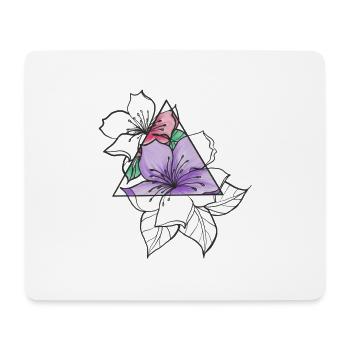 Blüten Dreieck Tattoo Aquarell - Mousepad (Querformat) - Weiß - Vorne