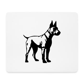 Chien Bull Terrier - Tapis de souris (format paysage) - blanc - Devant