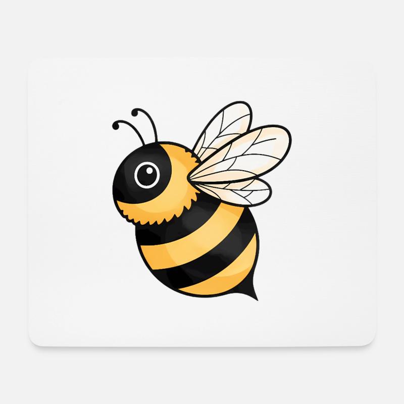 Fröhliche Biene Gelb Schwarz - Mousepad (Querformat) - Weiß