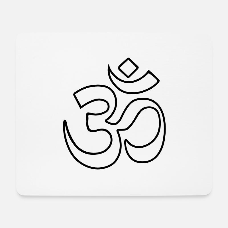 om - Tapis de souris (format paysage) - blanc