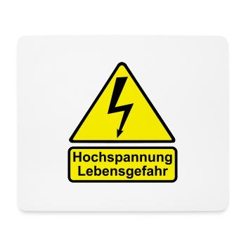 Schild Hochspannung Lebensgefahr - Mousepad (Querformat) - Weiß - Vorne