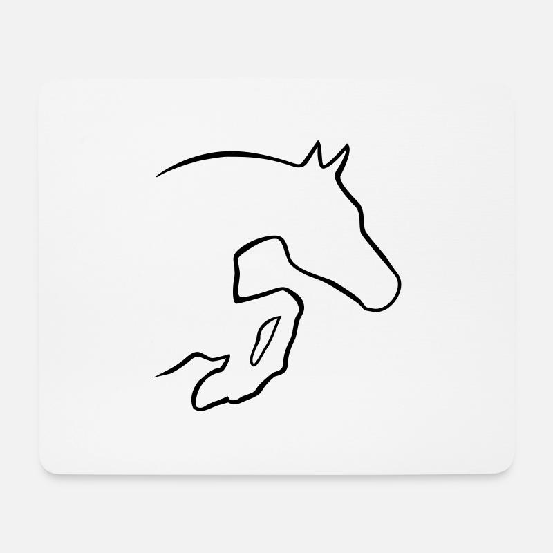 Springpferd - Mousepad (Querformat) - Weiß