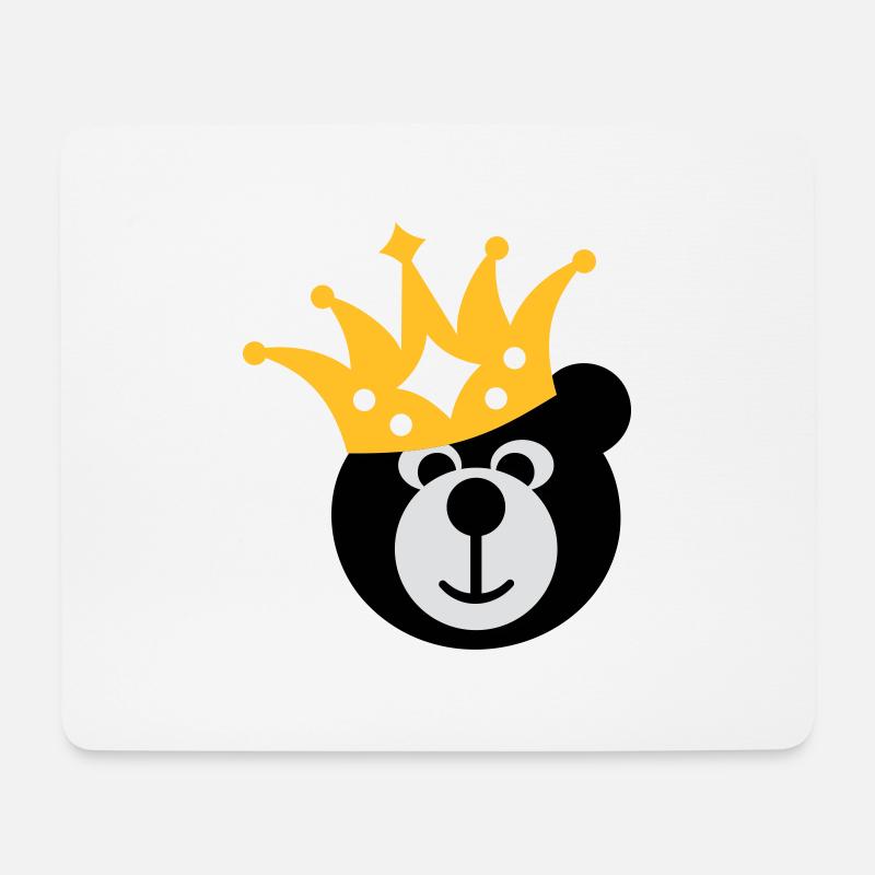 BÄR mit KRONE - Mousepad (Querformat) - Weiß