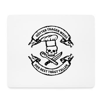 Koch - Götter tragen weiss - Rest trägt Teller - Mousepad (Querformat) - Weiß - Vorne