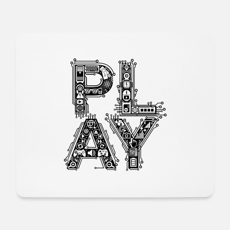 Play - Mousepad (Querformat) - Weiß