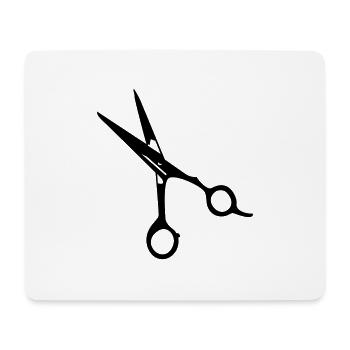 Frisör-Schere / barber scissors (1c) - Mousepad (Querformat) - Weiß - Vorne