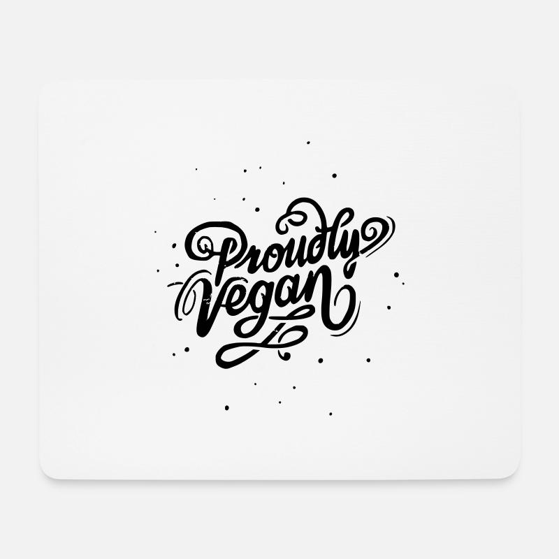 Proudly Vegan Vintage Type - Mousepad (Querformat) - Weiß