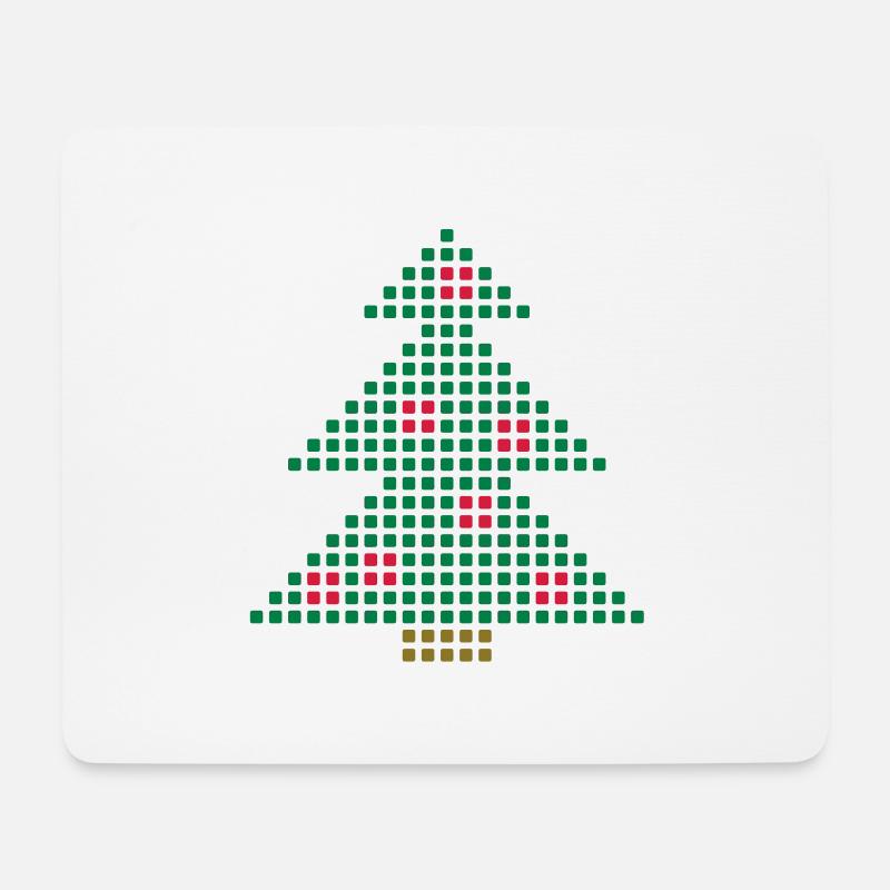 Christmas Tree Pixel - Tapis de souris (format paysage) - blanc